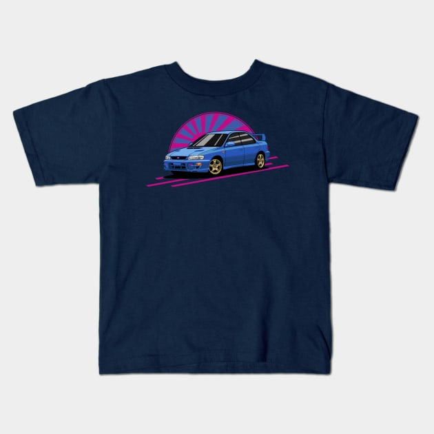 Impreza I Kids T-Shirt by AutomotiveArt
